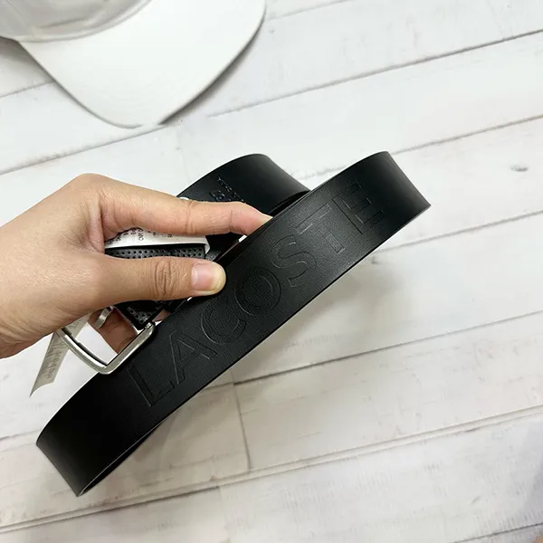 Thắt Lưng Nam Lacoste Men's Leather Belt RC3016 000 Màu Đen Size 90