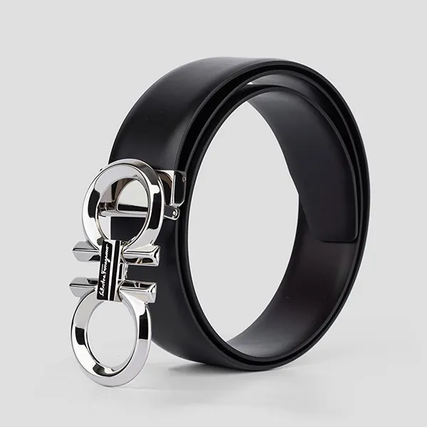 Thắt Lưng Nam Salvatore Ferragamo Silver Logo In Black Leather 67 99939 Màu Đen Size 85