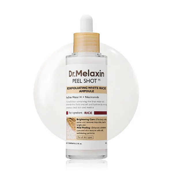 Tinh Chất Tẩy Da Chết Dr.Melaxin Peel Shot Exfoliating White Rice Ampoule 80ml