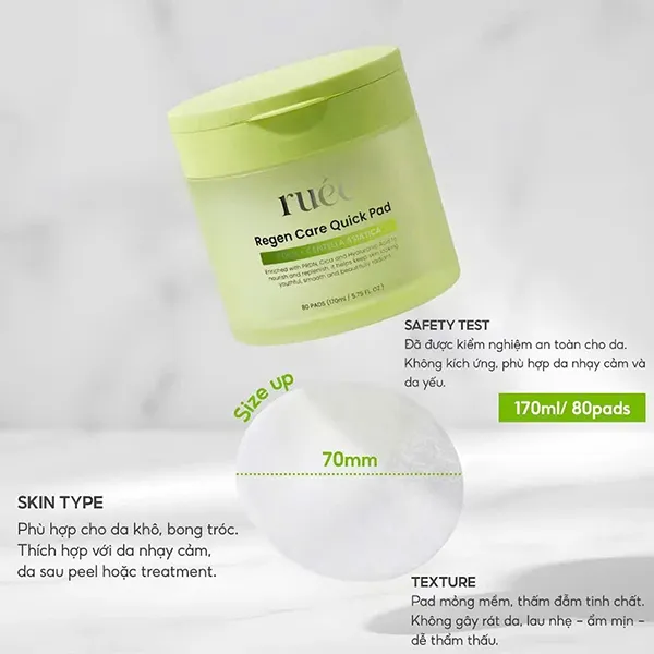 Toner Pad Dưỡng Trắng Và Dưỡng Ẩm Da Rúee Maxclinic Regen Care Quick Pad 80 Miếng