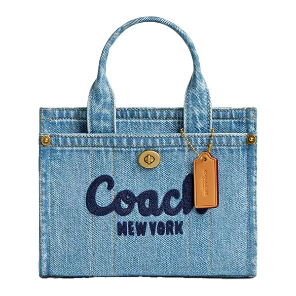 Túi Đeo Chéo Nữ Coach Cargo Tote Bag 20 Indigo Màu Xanh Jean