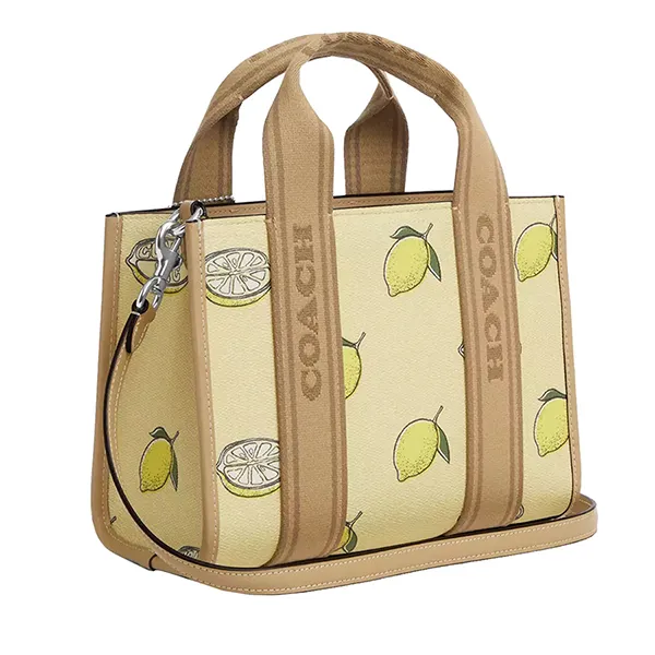Túi Đeo Chéo Nữ Coach Smith Tote Bag 24 With Lemon Print Garden Glade Multi Màu Nâu - Vàng