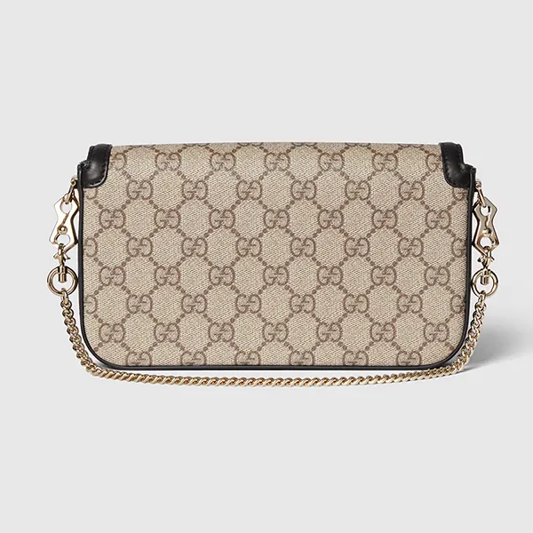 Túi Đeo Chéo Nữ Gucci Horsebit 1955 Soft Small Shoulder Bag 752002 FAD6L 9741 Màu Be/Đen
