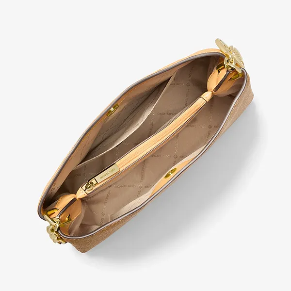 Túi Đeo Chéo Nữ Michael Kors MK Christina Small Signature Logo Crossbody Bag 35T6G8WC0V Màu Vàng