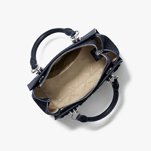Túi Đeo Chéo Nữ Michael Kors MK Marilyn Small Floral Embellished Satchel 35S6S6AM5L Màu Xanh Navy