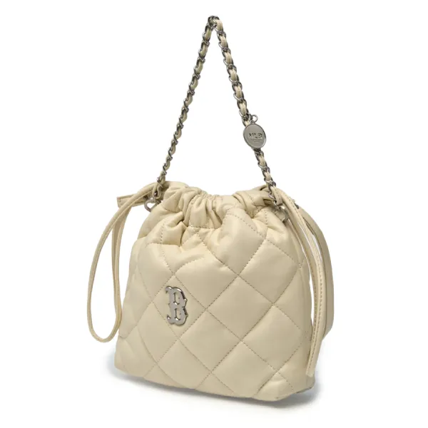 Túi Đeo Chéo Nữ MLB Basic Quilted PU Mini Bucket Crossbody Bag Boston Red Sox 3ACRBQ16N-43CRS Màu Trắng Kem