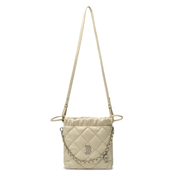 Túi Đeo Chéo Nữ MLB Basic Quilted PU Mini Bucket Crossbody Bag Boston Red Sox 3ACRBQ16N-43CRS Màu Trắng Kem