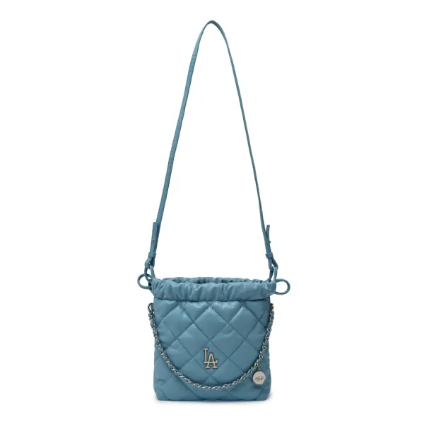 Túi Đeo Chéo Nữ MLB Basic Quilted PU Mini Bucket Crossbody Bag LA Dodgers 3ACRBQ16N-07LBS Màu Xanh Blue