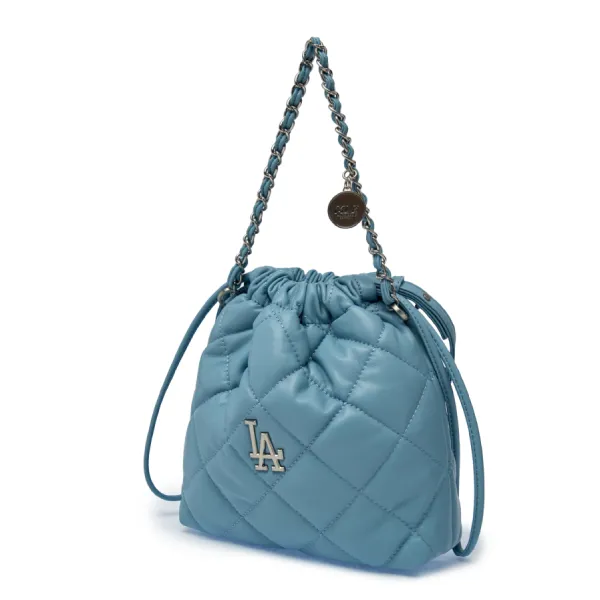 Túi Đeo Chéo Nữ MLB Basic Quilted PU Mini Bucket Crossbody Bag LA Dodgers 3ACRBQ16N-07LBS Màu Xanh Blue