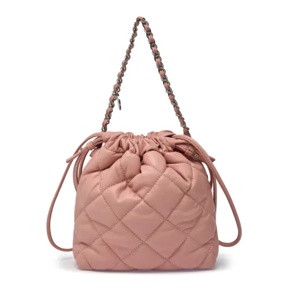 Túi Đeo Chéo Nữ MLB Basic Quilted PU Mini Bucket Crossbody Bag LA Dodgers 3ACRBQ16N-07PKL Màu Hồng