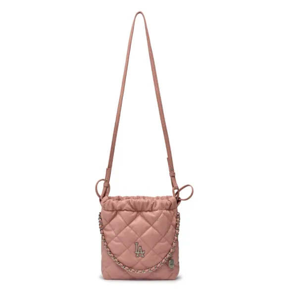 Túi Đeo Chéo Nữ MLB Basic Quilted PU Mini Bucket Crossbody Bag LA Dodgers 3ACRBQ16N-07PKL Màu Hồng