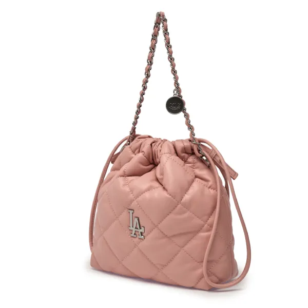 Túi Đeo Chéo Nữ MLB Basic Quilted PU Mini Bucket Crossbody Bag LA Dodgers 3ACRBQ16N-07PKL Màu Hồng