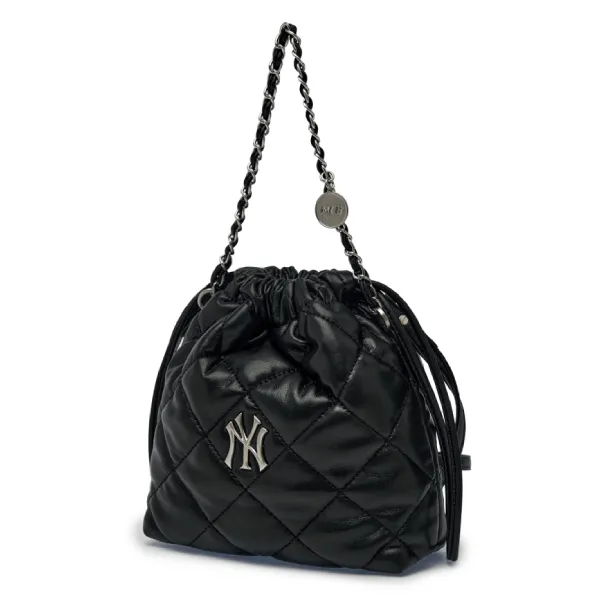 Túi Đeo Chéo Nữ MLB Basic Quilted PU Mini Bucket Crossbody Bag New York Yankees 3ACRBQ16N-50BKS Màu Đen