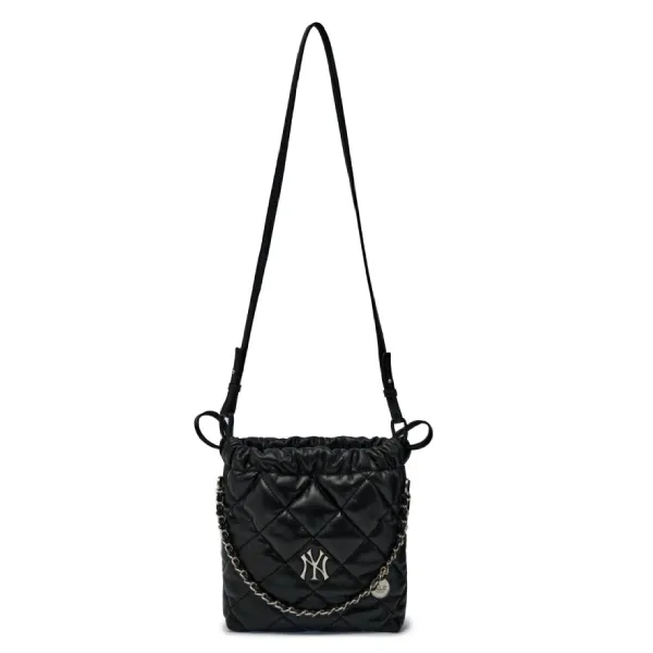 Túi Đeo Chéo Nữ MLB Basic Quilted PU Mini Bucket Crossbody Bag New York Yankees 3ACRBQ16N-50BKS Màu Đen