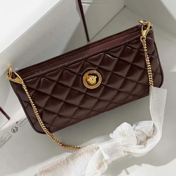 Túi Đeo Chéo Nữ Versace Medusa Bag Màu Đỏ Tía