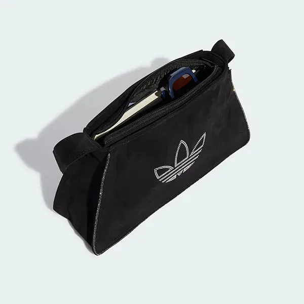 Túi Đeo Vai Nữ Adidas Rhinestones Fake Suede Shoulder Bag Black IT7375 Màu Đen