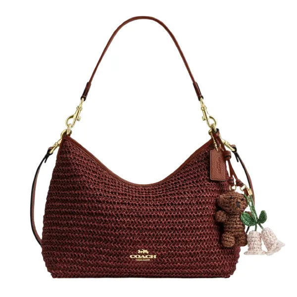Túi Đeo Vai Nữ Coach Laurel Shoulder Bag With Charms CES23 Màu Nâu Đỏ