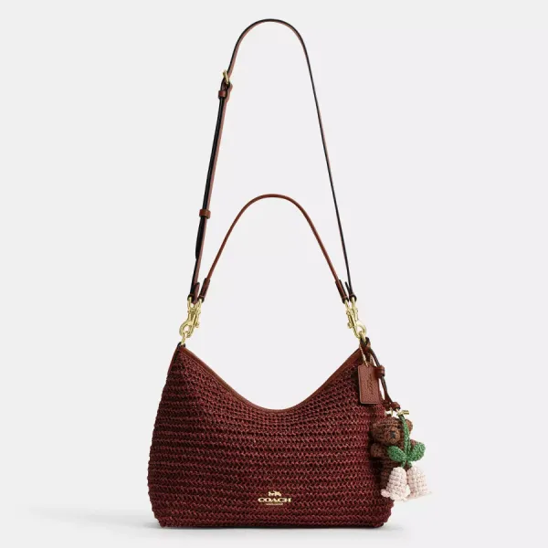 Túi Đeo Vai Nữ Coach Laurel Shoulder Bag With Charms CES23 Màu Nâu Đỏ
