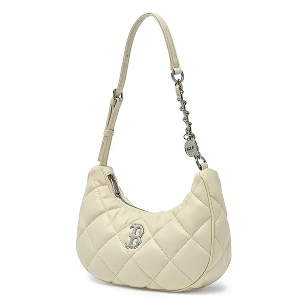 Túi Đeo Vai Nữ MLB Basic Quilted PU Hobo Bag Boston Red Sox 3ABQBQ16N-43CRS Màu Trắng