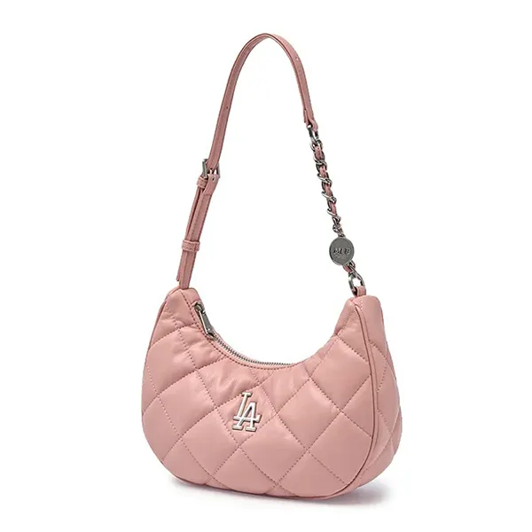 Túi Đeo Vai Nữ MLB Basic Quilted PU Hobo Bag LA Dodgers 3ABQBQ16N-07PKL Màu Hồng