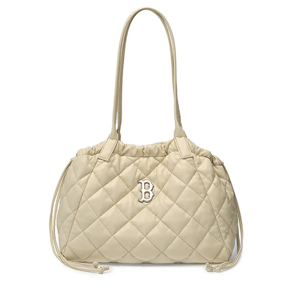 Túi Đeo Vai Nữ MLB Basic Quilted PU Tote Bag Boston Red Sox 3AORBQ16N-43CRS Màu Kem