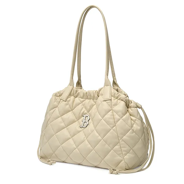 Túi Đeo Vai Nữ MLB Basic Quilted PU Tote Bag Boston Red Sox 3AORBQ16N-43CRS Màu Kem