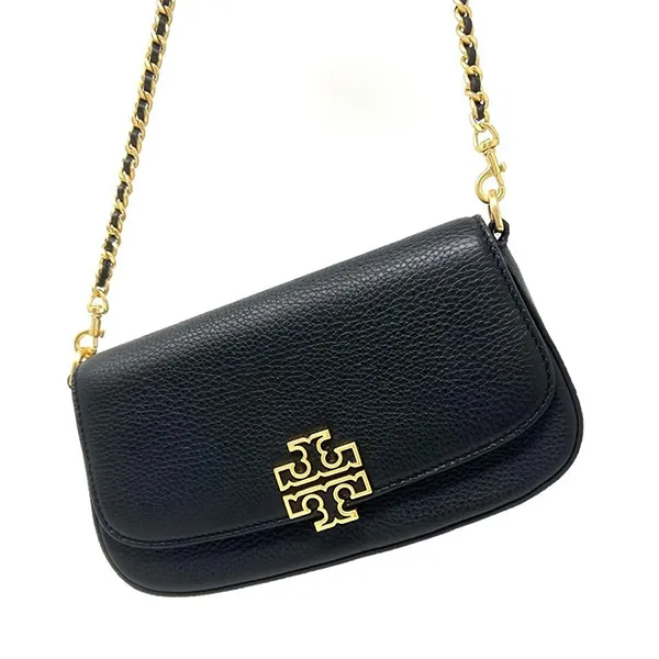 Túi Đeo Vai Nữ Tory Burch Britten Embossed Convertible Crossbody Bag Black Màu Đen