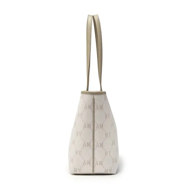Túi Tote MLB Dia Monogram Jacquard Bag NY Yankees 3AORMJ16N-50CRD Màu Kem