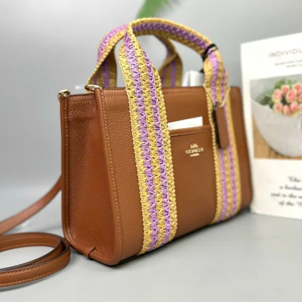 Túi Tote Nữ Coach Smith Tote Bag 24- Redwood Multi Màu Nâu
