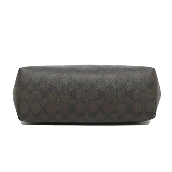 Túi Tote Nữ Coach Zip Top Toe In Signature Canvas 4455 Màu Nâu Đen