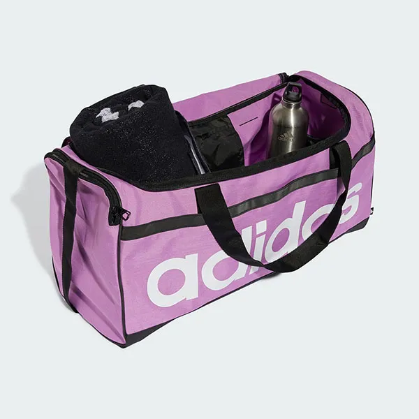 Túi Trống Adidas Linear Essentials Medium Duffel Bag IZ1898 Preloved Purple/ White Màu Tím