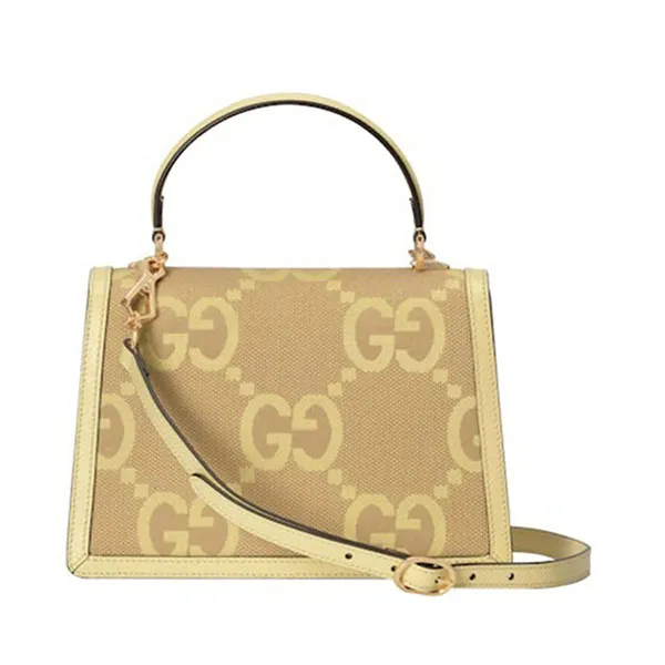 Túi Xách Nữ Gucci Ophidia Jumbo GG Top Handle Bag 651055 UKMBG 8480 Màu Be Vàng