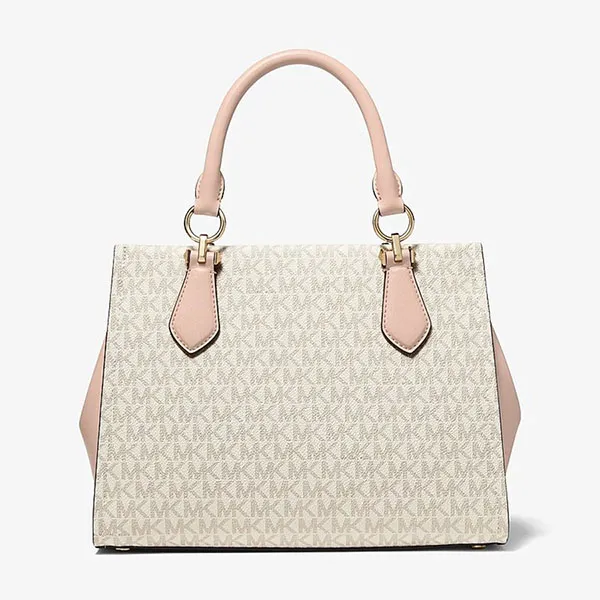 Túi Xách Tay Nữ Michael Kors MK Marilyn Medium Logo Satchel 30S2G6AS2B Màu Trắng Hồng
