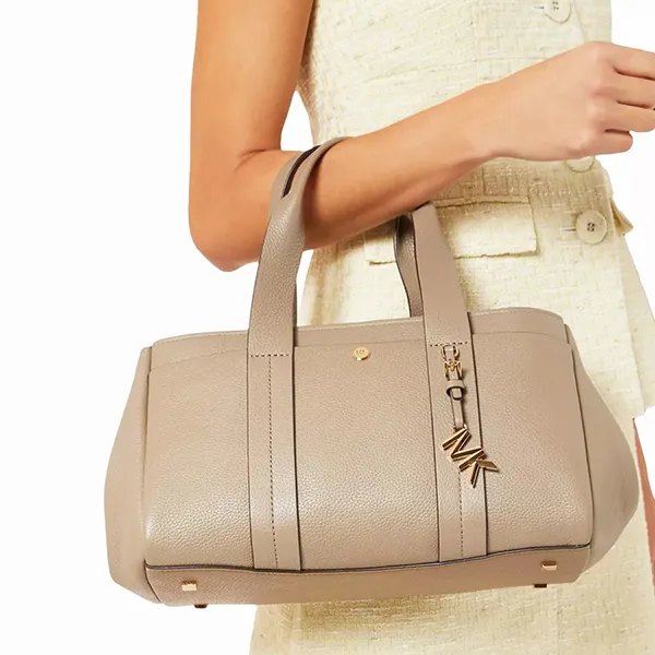 Túi Xách Tay Nữ Michael Kors MK Romee Small Satchel Leather Bag Màu Xám Nâu