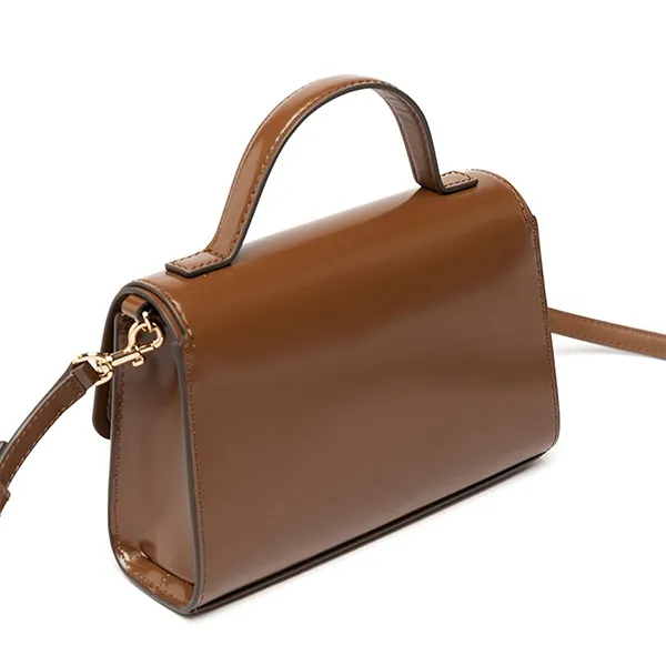 Túi Xách Tay Nữ Tory Burch Emerson Smooth Mini Top Handle Màu Nâu