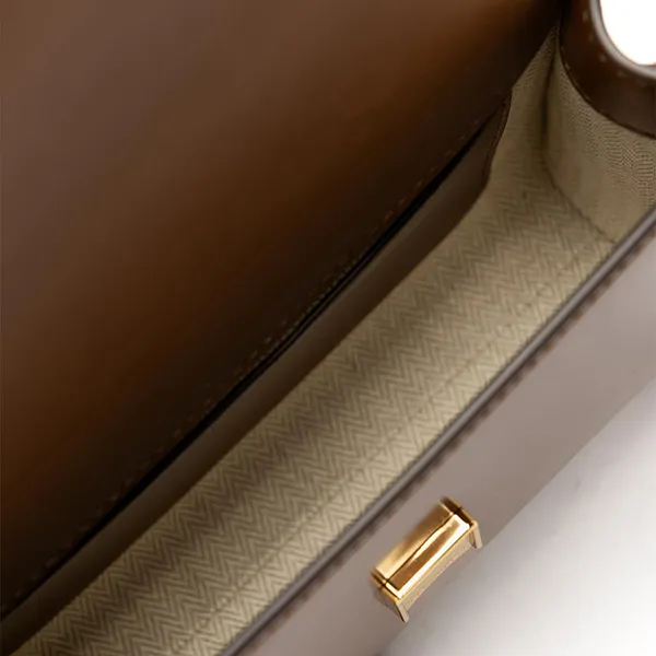 Túi Xách Tay Nữ Tory Burch Emerson Smooth Mini Top Handle Màu Nâu