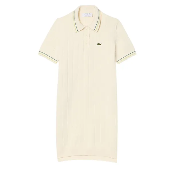 Váy Polo Nữ Lacoste Beige Cotton Polo Dress EF3585-00-I84 Màu Be Size 38
