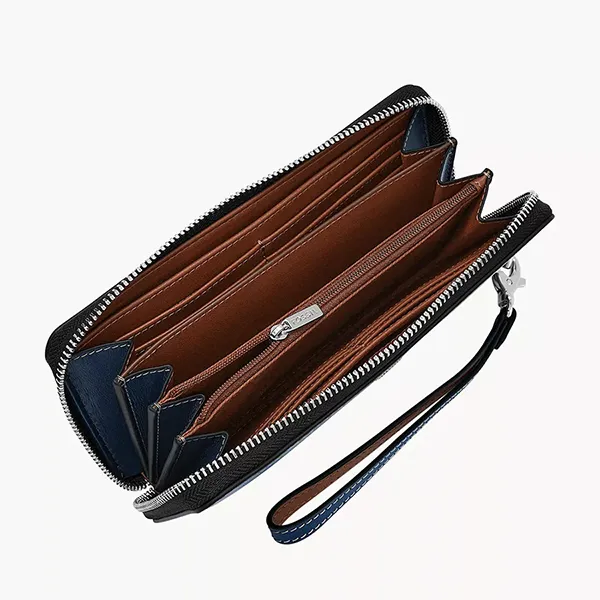 Ví Nữ Fossil Logan Fossil Lennox Zip Continental Wallet SL10037545 Màu Xanh Lam
