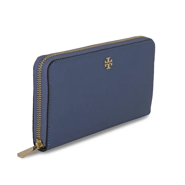 Ví Nữ Tory Burch Navy Blue Leather Robinson Continental Wallet Màu Xanh Navy