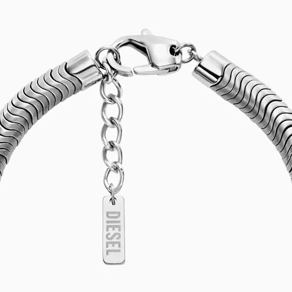 Vòng Đeo Tay Nam Diesel Logo D DX1572931 Màu Bạc Xanh