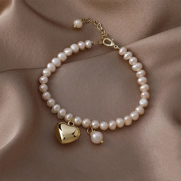Vòng Đeo Tay Nữ Jessica Pearl Ngọc Trai Heartbeat JB27 Màu Trắng