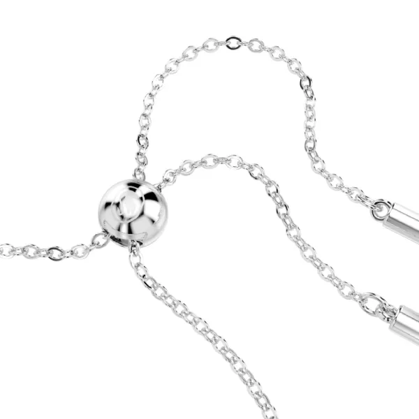 Vòng Đeo Tay Nữ Swarovski Matrix Bracelet Mixed Cuts, Green, Rhodium Plated 5693411 Màu Bạc
