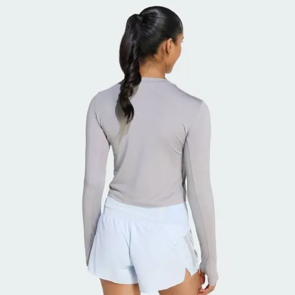 Áo Dài Tay Nữ Adidas adi365 Running Essentials Longsleeve Shirt KE8418 Màu Xám Nhạt Size XS