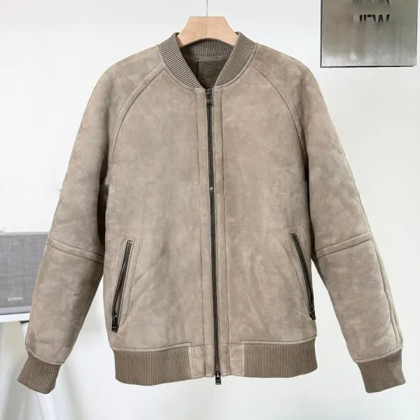 Áo Khoác Da Nam Hugo Boss Jacket 50458383 Màu Be Size L