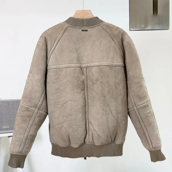 Áo Khoác Da Nam Hugo Boss Jacket 50458383 Màu Be Size L