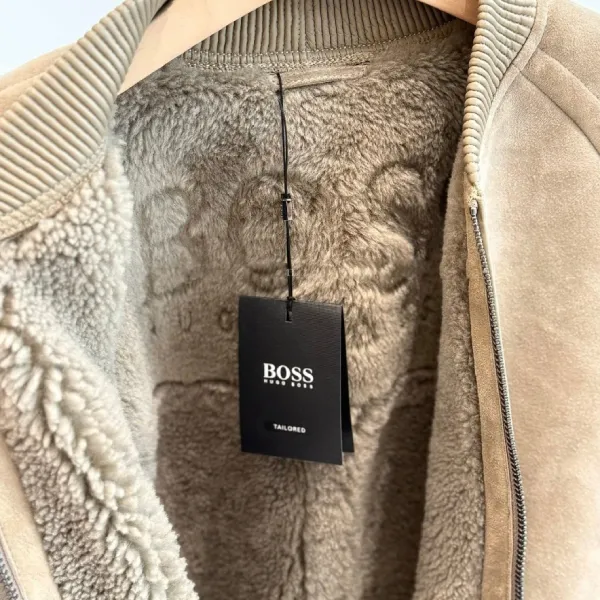 Áo Khoác Da Nam Hugo Boss Jacket 50458383 Màu Be Size L
