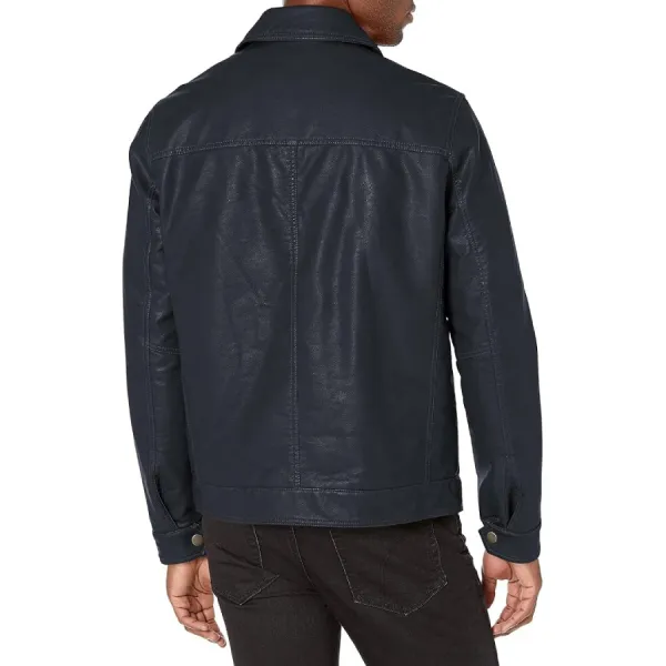 Áo Khoác Da Nam Tommy Hilfiger Men's Classic Faux Leather Jacket AU855 - BLK Màu Xanh Đen Size M