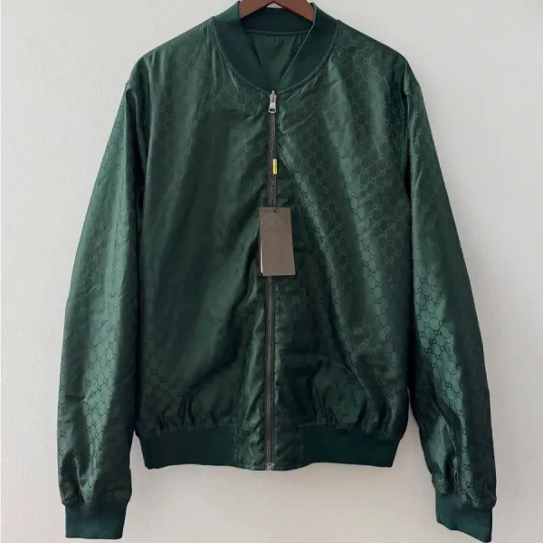 Áo Khoác Hai Mặt Nam Gucci Reversible Blue Monogram Jacket 406011 Z9687 3371 Màu Xanh Lá Size 56