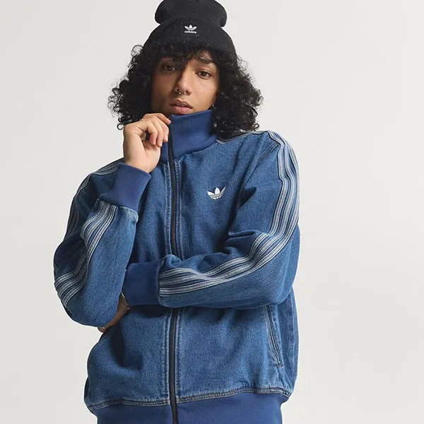 Áo Khoác Jean Nam Adidas Track Top Denim Adicolor Firebird KD1517 Màu Xanh Đậm Size S