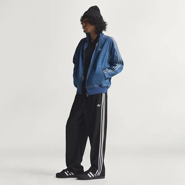 Áo Khoác Jean Nam Adidas Track Top Denim Adicolor Firebird KD1517 Màu Xanh Đậm Size S